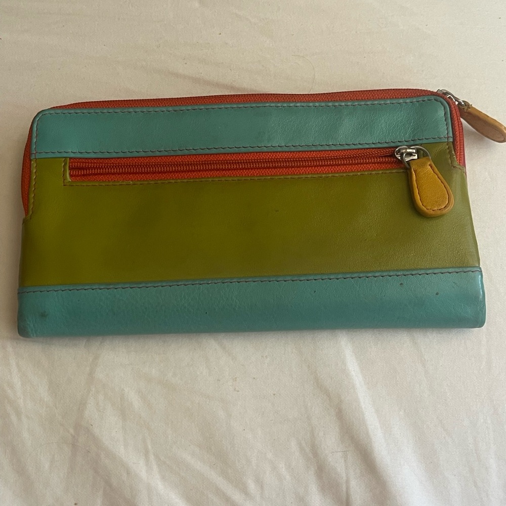 Circus Designer Leather, RFID, Colorful, Long Bi-Fold Wallet - Picture 5 of 5